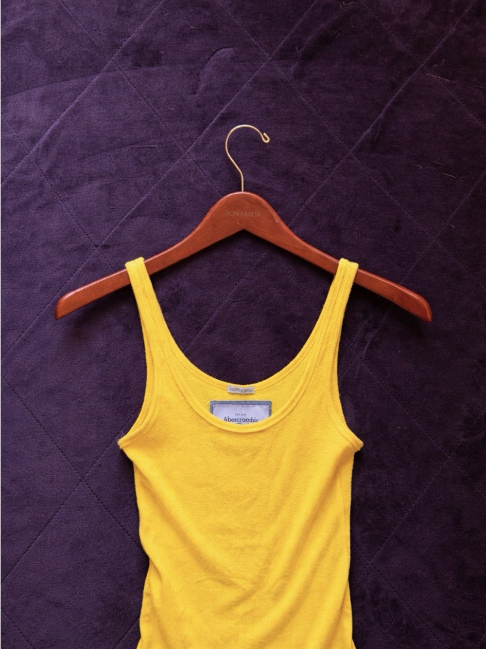 Abercrombie & Fitch yellow ribbed Y2K layering tank